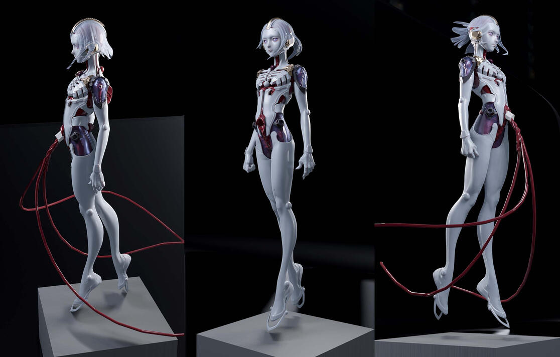 3D model sculpted in Blender. The umbilical cord is only roughly mocked in, since it will not need to be printed and will be constructed from a different material.