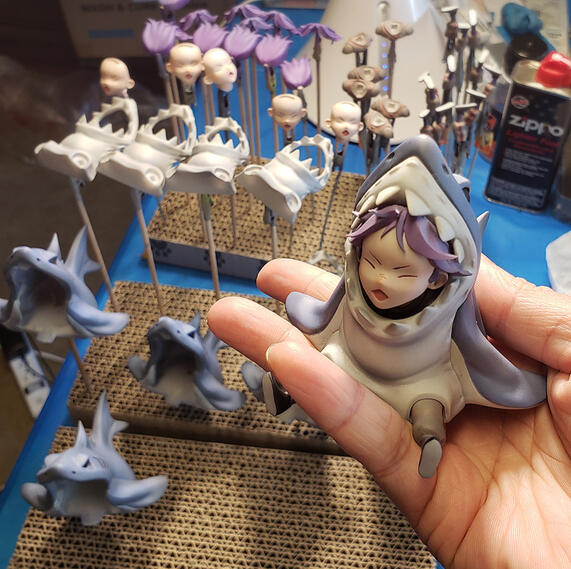 Production photo during the painting process. This minifigure was also sold in a small batch at a convention.