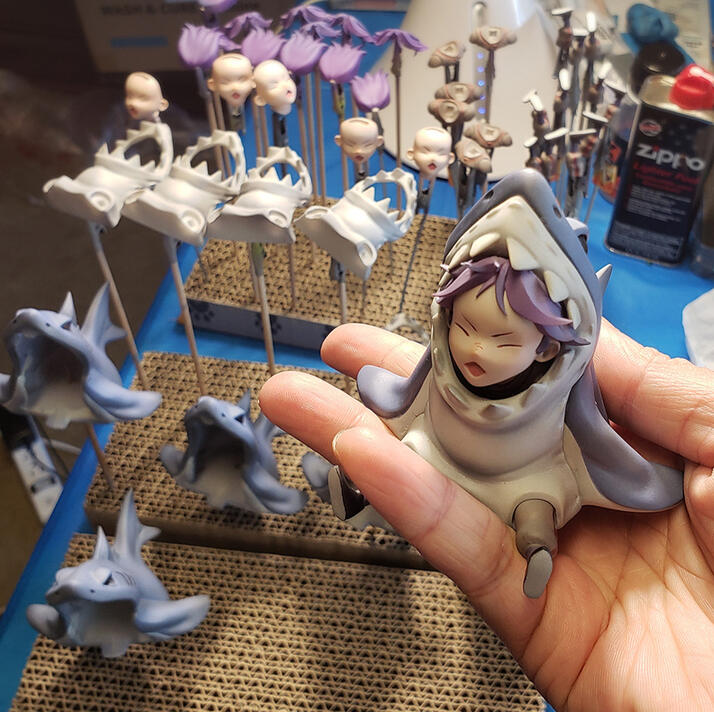 Production photo during the painting process. This minifigure was also sold in a small batch at a convention.