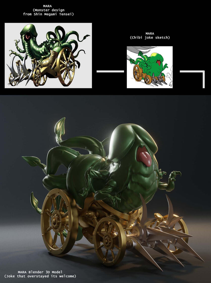 This is based on a demon from the Shin Megami Tensei games. It looks like a penis, but I honestly don't think he should count as sexual content. No one feels horny when they look at this.