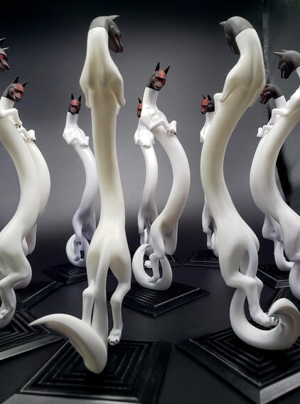 This is another demon from the Shin Megami Tensei series, fondly known as "longdog". I also made a limited batch of these sold at conventions.